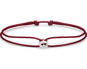 bracelet cordon entrelacs bordeaux le 1g